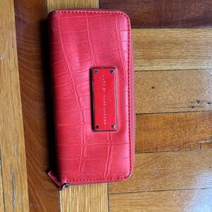 Marc By Marc Jacobs Red Croc-Embossed Wallet
